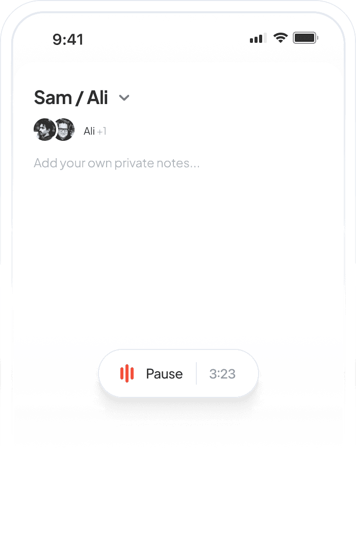 نمای یادداشت‌های اپلیکیشن iOS Circleback